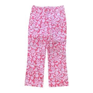 Vintage Lilly Pulitzer Women’s 2 Cotton Stretch Capri Pants Citrus Floral Pink